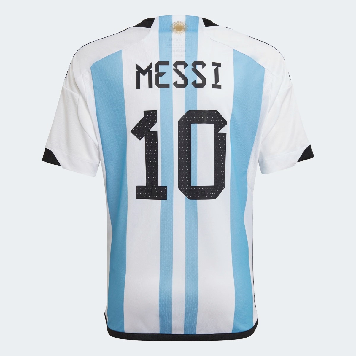 Camisa Adidas Argentina 1 Copa Do Mundo 2022 Messi nº 10 Infantil