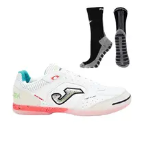 Kit Chuteira Futsal Joma Top Flex + Meia Antiderrapante Preta