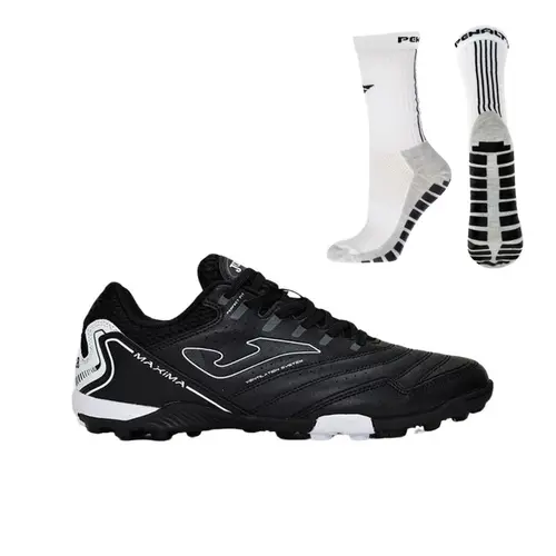 Kit Chuteira Society Joma Maxima + Meia Antiderrapante Branca