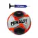 Kit Bola Futebol Society Penalty S11 R2 25 + Bomba de Ar Azul