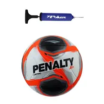 Kit Bola Futebol Campo Penalty S11 R2 25 + Bomba de Ar Azul