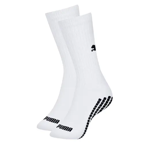 Meia Puma Esportiva Traction Grip Antiderrapante Cano Médio Unissex