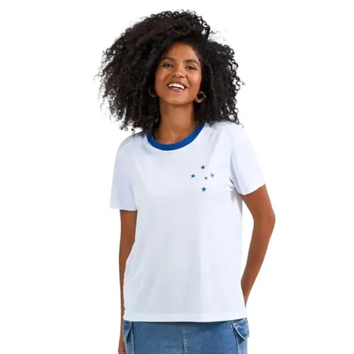Camiseta Braziline Cruzeiro Entrelaço Feminina