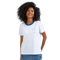 Camiseta Braziline Cruzeiro Entrelaço Feminina