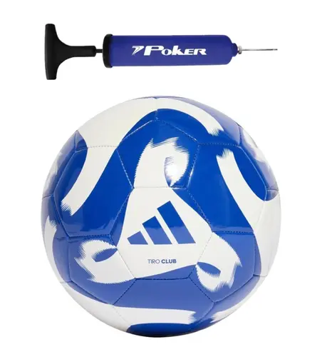 Kit Bola de Futebol de Campo Adidas Club + Bomba de Ar Azul