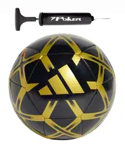 Kit Bola Adidas Futebol de Campo Starlancer Club + Bomba de Ar Preta