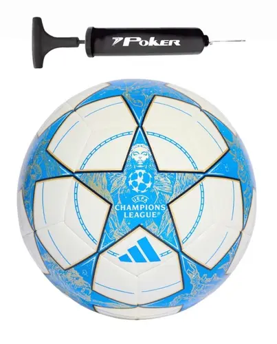 Kit Bola Adidas Futebol de Campo UCL Champion League Training + Bomba de Ar Preta