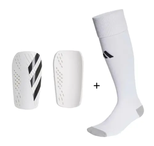 Kit Futebol Caneleira Adidas + Meião Adidas