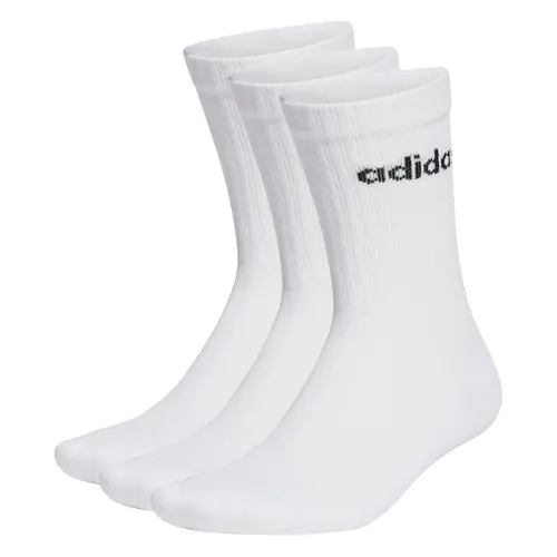 Kit 3 Pares Meia Adidas Cano Alto Linear Crew Unissex