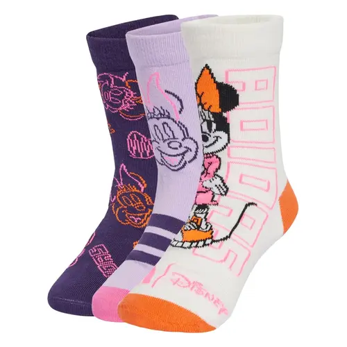 Kit 3 Pares Meia Adidas Disney Minnie Infantil