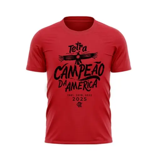 Camiseta Braziline Flamengo Comemorativa Tetra Libertadores Masculina