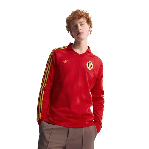 Camisa Adidas Bélgica Manga Longa Retrô 1986 Masculina