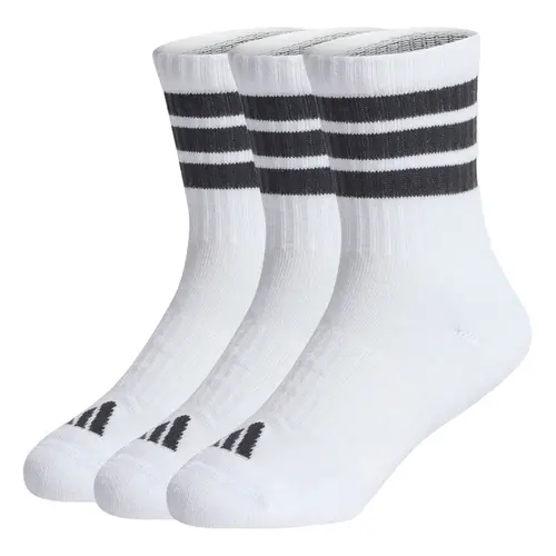 Kit 3 Pares Meia Adidas 3 Listras Cush Crew Kids Infantil