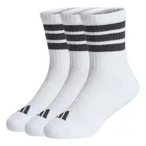 Kit 3 Pares Meia Adidas 3 Listras Cush Crew Kids Infantil