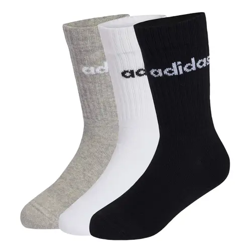 Kit 3 Pares Meia Adidas Linear Crew Kids Infantil