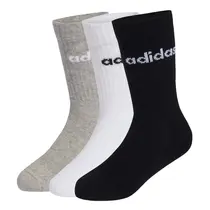 Kit 3 Pares Meia Adidas Linear Crew Kids Infantil