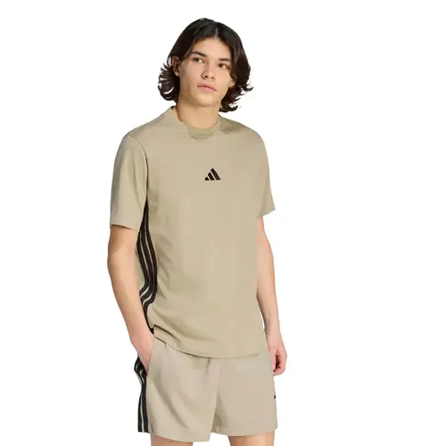 Camiseta Adidas Malha Simples Essentials Três Listras Masculina