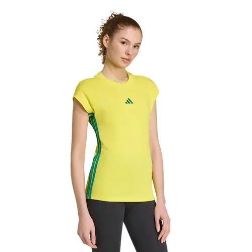 Camiseta Adidas Brasil Malha Essentials Três Listras Feminina