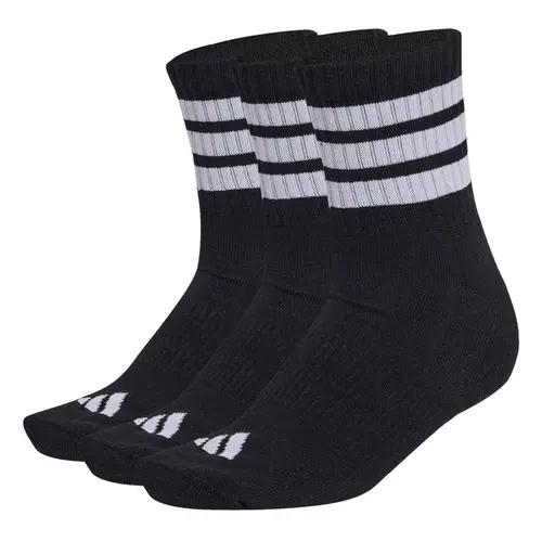 Kit 3 Pares Meia Adidas 3 Listras Cano Médio Unissex