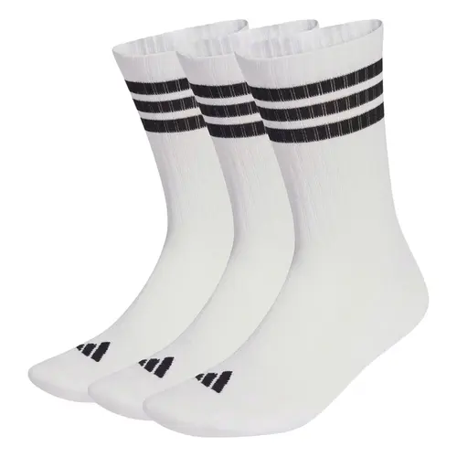 Kit 3 Pares Meia Adidas Acolchoadas 3 Listras Cano Alto Unissex