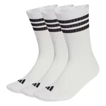 Kit 3 Pares Meia Adidas Acolchoadas 3 Listras Cano Alto Unissex