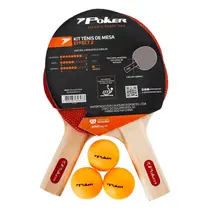 Kit Tênis de Mesa Poker 2 Raquetes + 3 Bolinhas Effect II Ping Pong