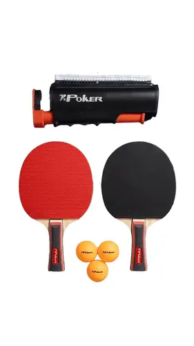 Kit Tênis de Mesa Poker Star 2 Raquetes + 3 Bolinhas + Rede Retrátil Ping Pong