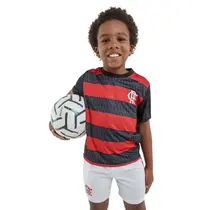 Kit Flamengo Camiseta + Bermuda Braziline Mini Craque Infantil