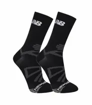 Kit 2 Pares Meia de Corrida New Balance Performance Cano Médio Poliamida Unissex