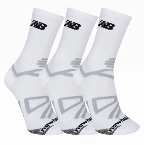 Kit 3 Pares Meia de Corrida New Balance Performance Cano Médio Poliamida Unissex