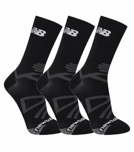 Kit 3 Pares Meia de Corrida New Balance Performance Cano Médio Poliamida Unissex