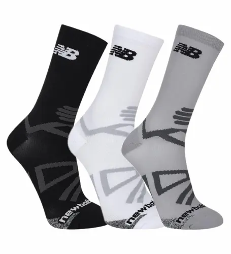 Kit 3 Pares Meia de Corrida New Balance Performance Cano Médio Poliamida Unissex