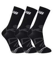 Kit 3 Pares Meia de Corrida New Balance Performance Cano Médio Poliamida Unissex