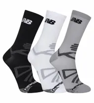 Kit 3 Pares Meia de Corrida New Balance Performance Cano Médio Poliamida Unissex